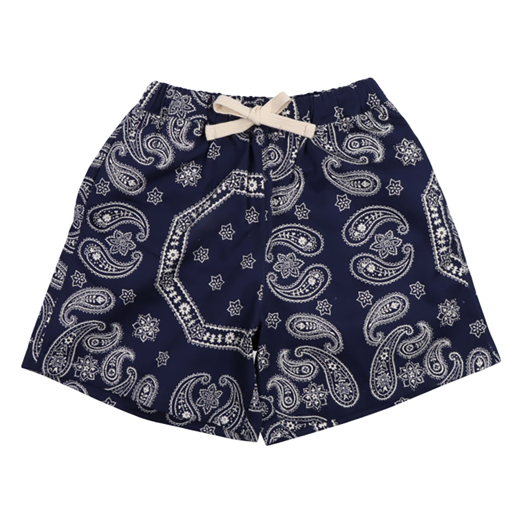 The New Society Child Aster Bermuda Shorts Bandana Print Navy Blue