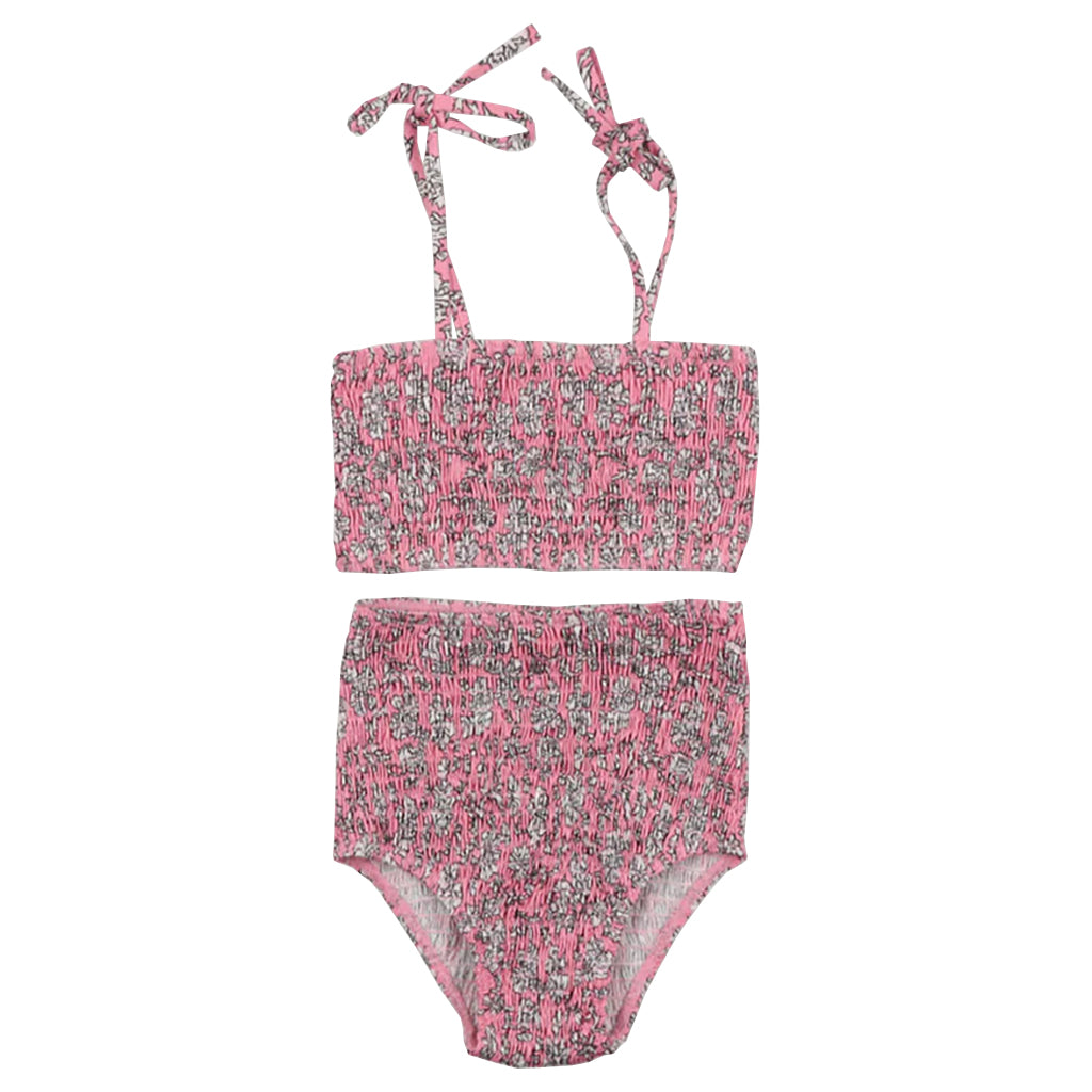 The New Society Child Bikini Peony Hibiscus Pink Print