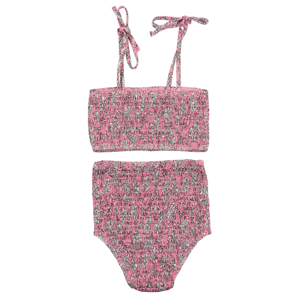 The New Society Child Bikini Peony Hibiscus Pink Print