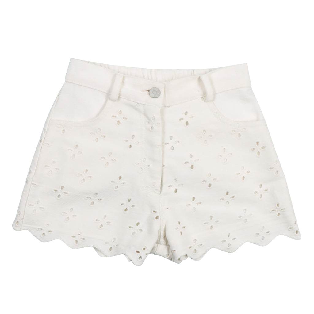 The New Society Child Camelia Shorts Pure Cloud White Denim