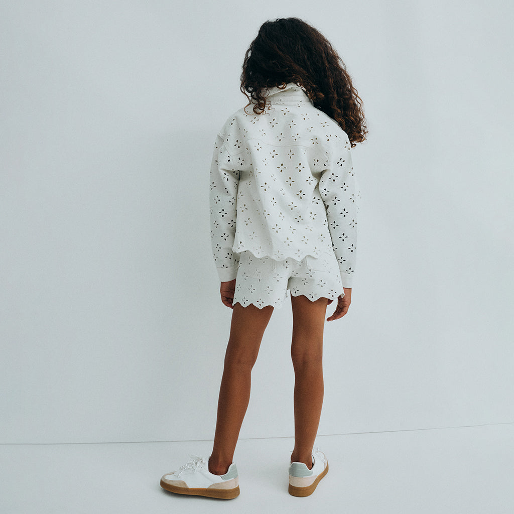 The New Society Child Camelia Shorts Pure Cloud White Denim