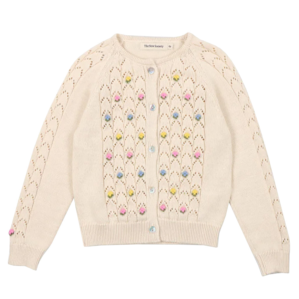The New Society Child Canea Cardigan Macadamia Cream