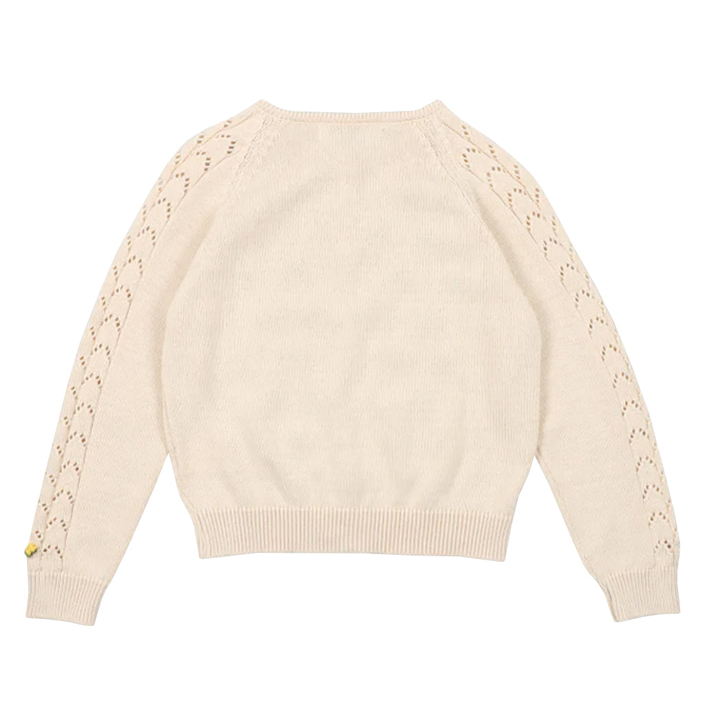 The New Society Child Canea Cardigan Macadamia Cream