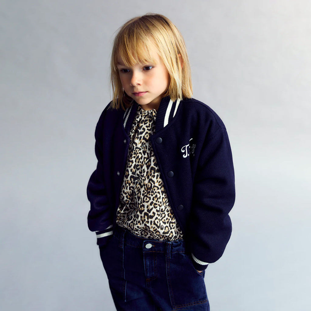 The New Society Child Clara Bomber Jacket Infinite Navy Blue
