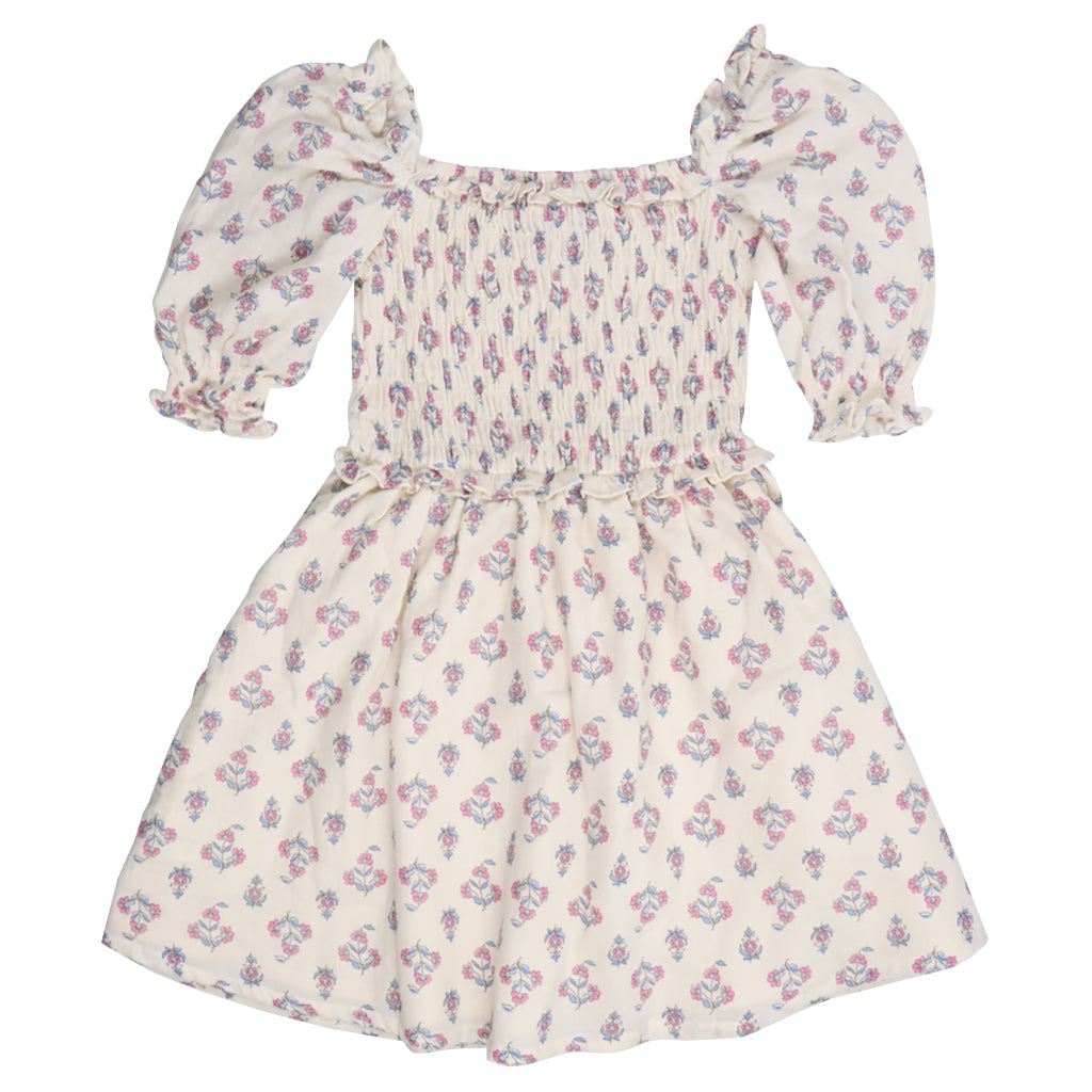 The New Society Child Clavel Dress Cream Floral Print