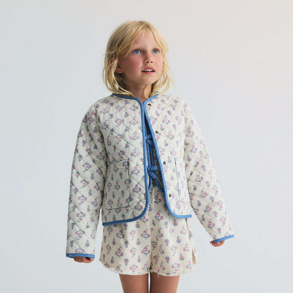 The New Society Child Clavel Jacket Cream Floral Print