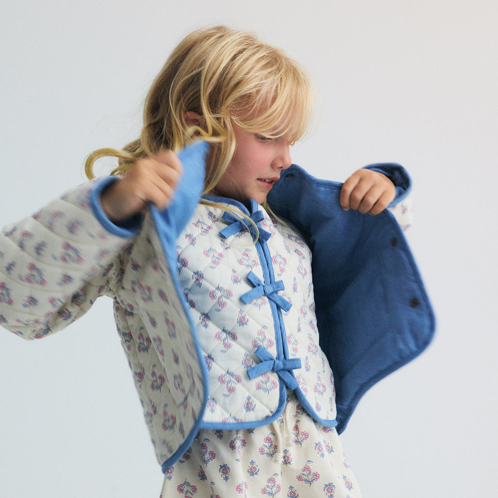 The New Society Child Clavel Jacket Cream Floral Print