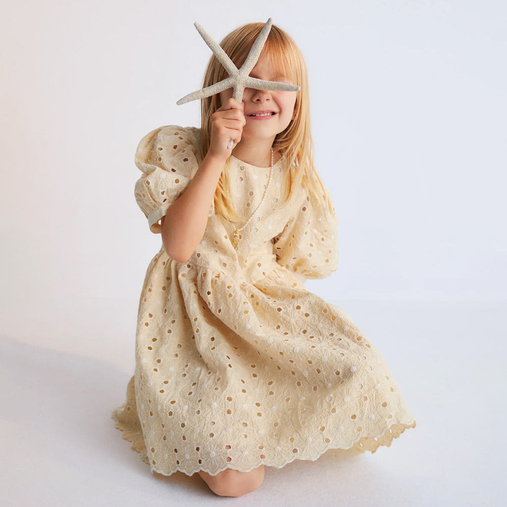 The New Society Child Creta Dress Macadamia Cream
