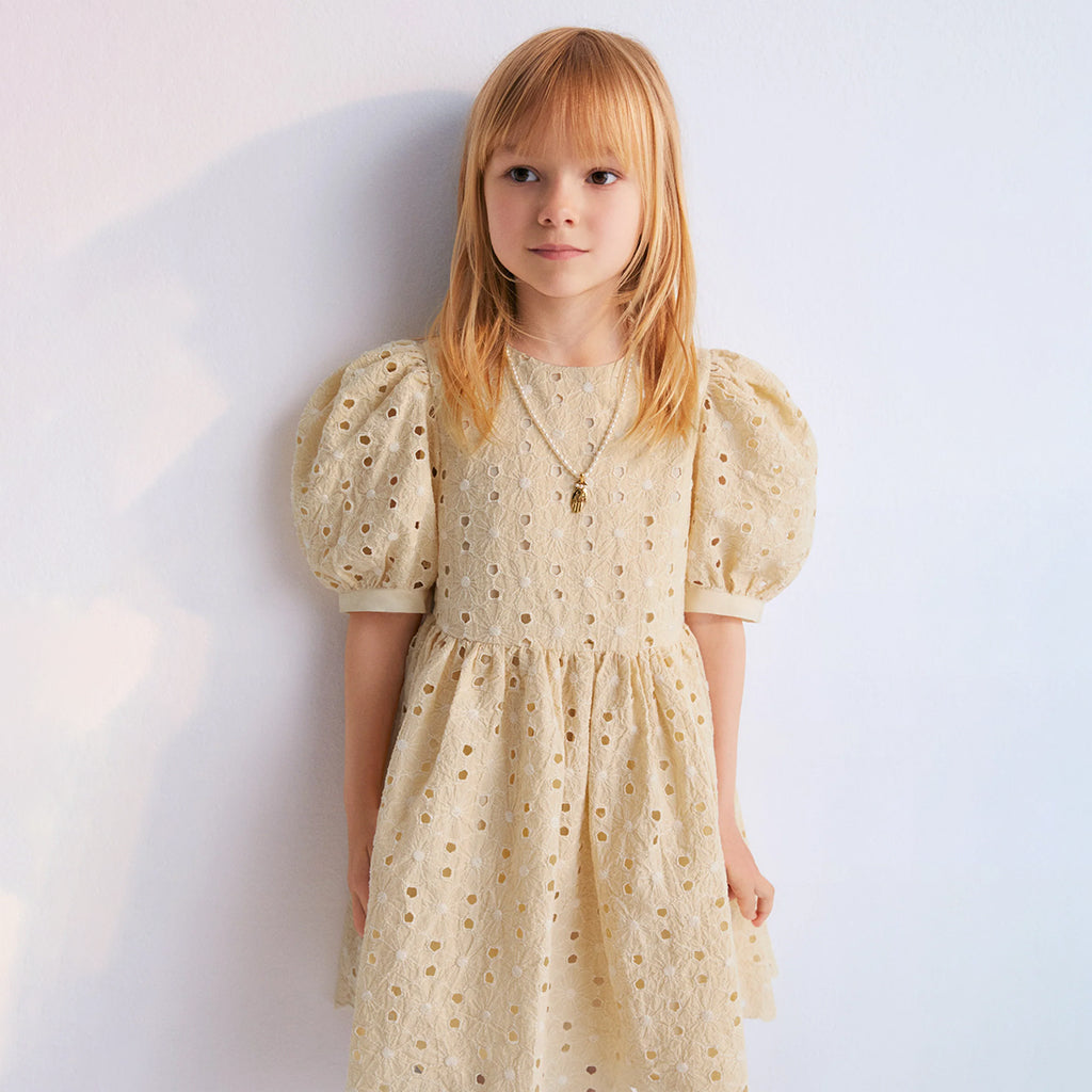 The New Society Child Creta Dress Macadamia Cream