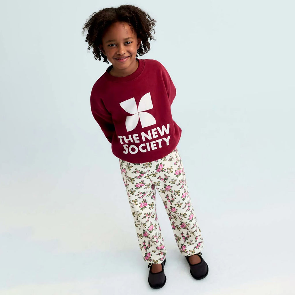 The New Society Child Emma Pants Cream Floral Print