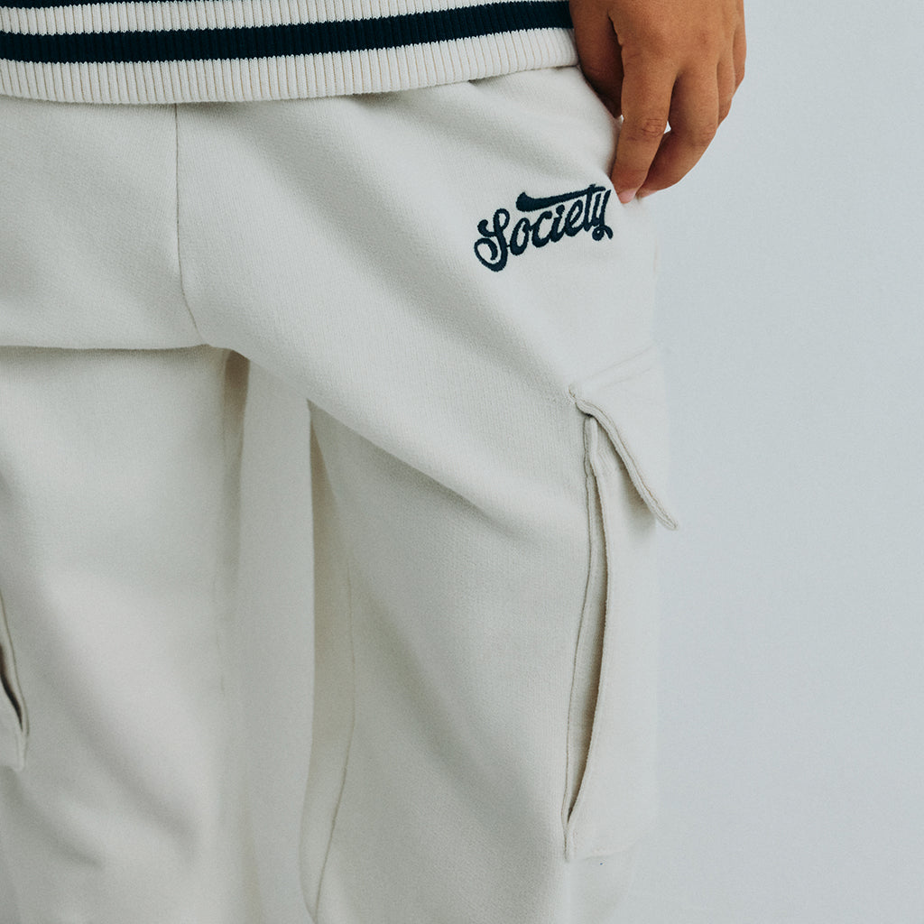 The New Society Child Finnia Cargo Sweatpants Ecru Cream