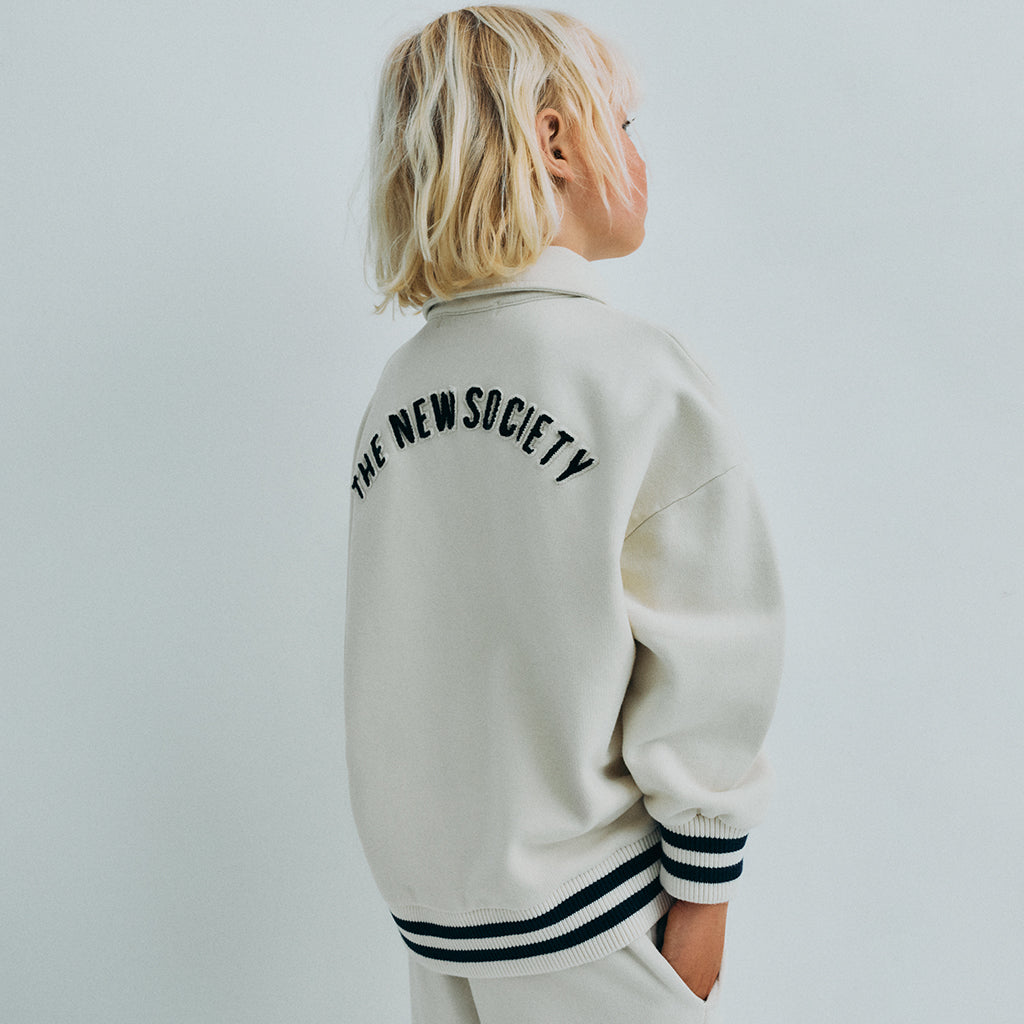 The New Society Child Finnia Polo Sweatshirt Ecru Cream
