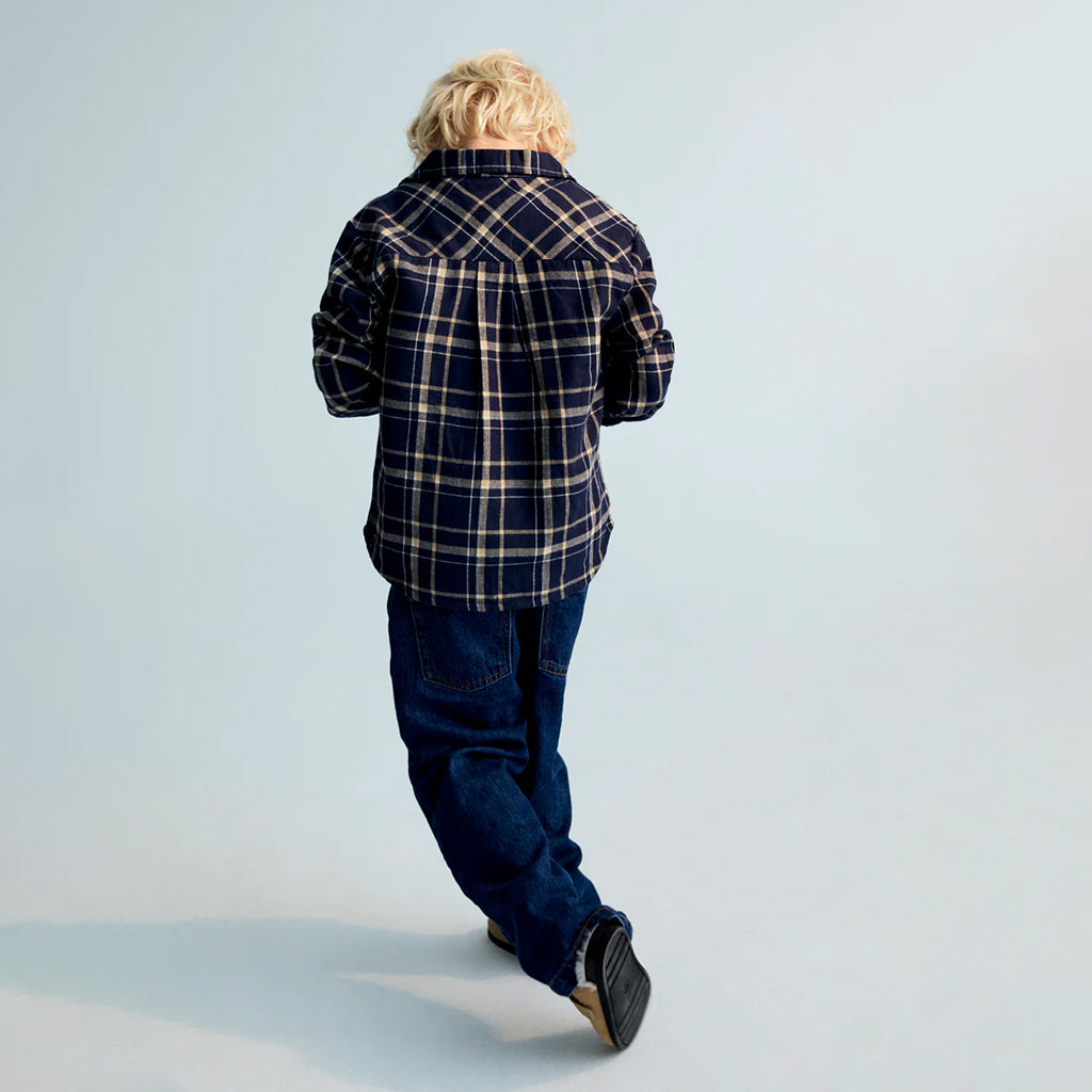 The New Society Child John Shirt Void Blue Checks