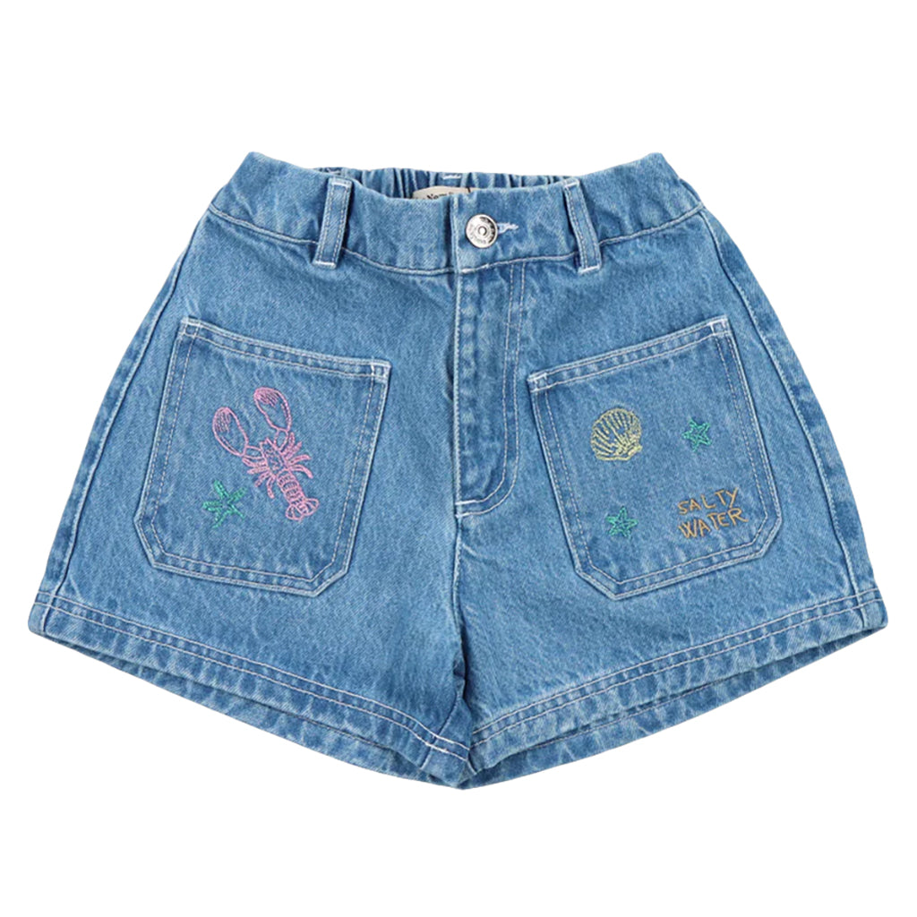 The New Society Child Kostas Shorts Mid Blue Denim
