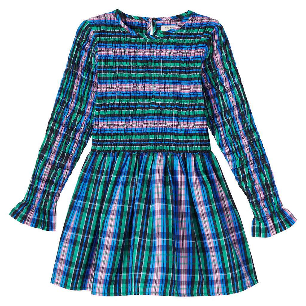 The New Society Child Lidia Dress Infinite Navy Blue Checks