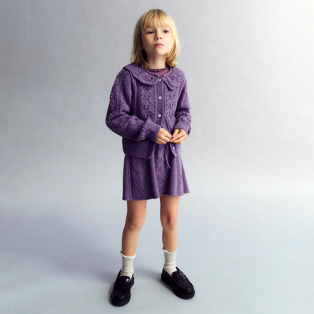 The New Society Child Lila Cardigan Grape Bliss Purple