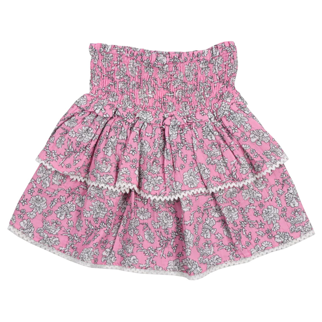 The New Society Child Melina Skirt Peony Hibiscus Pink Print