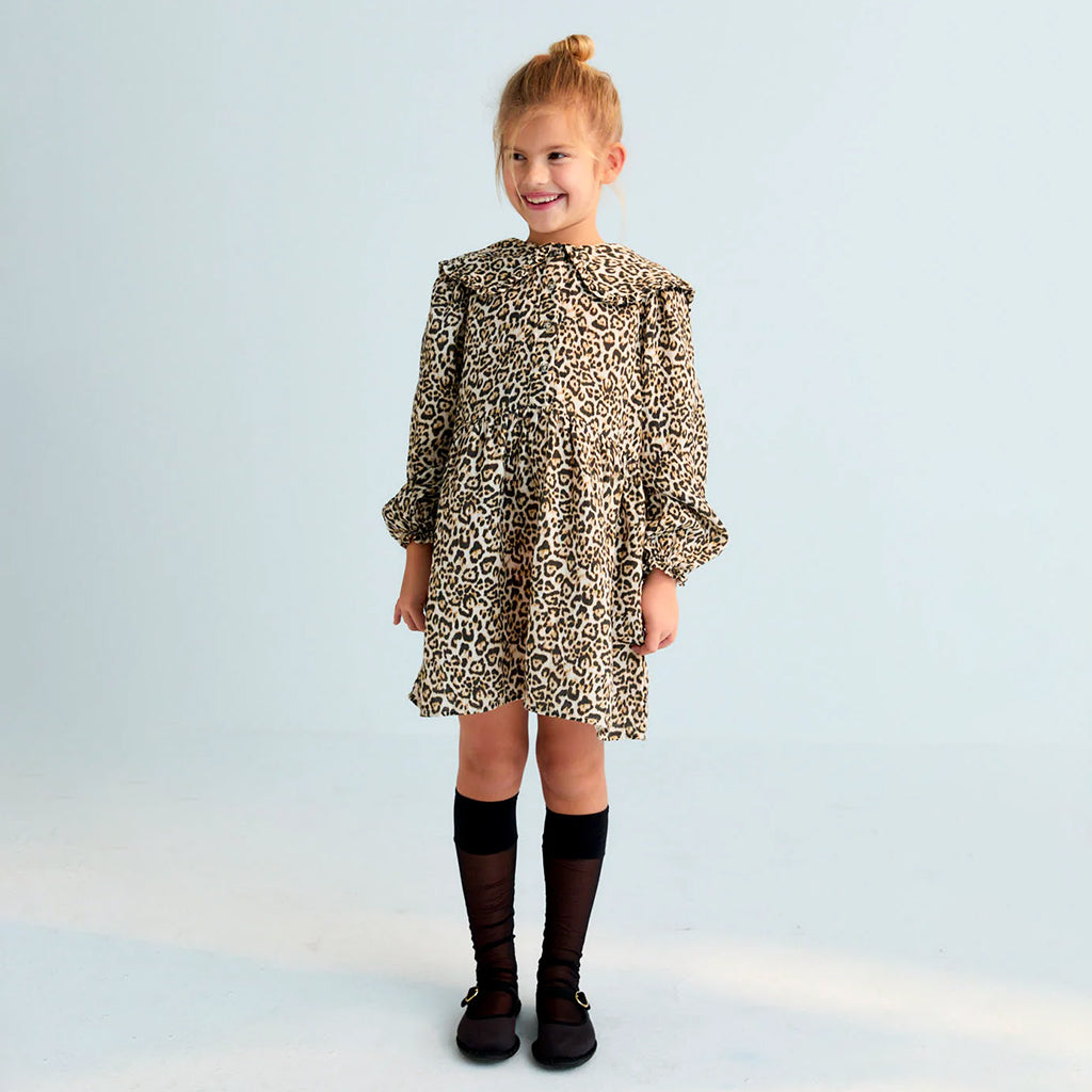 The New Society Child Nelia Dress Brown Animal Print
