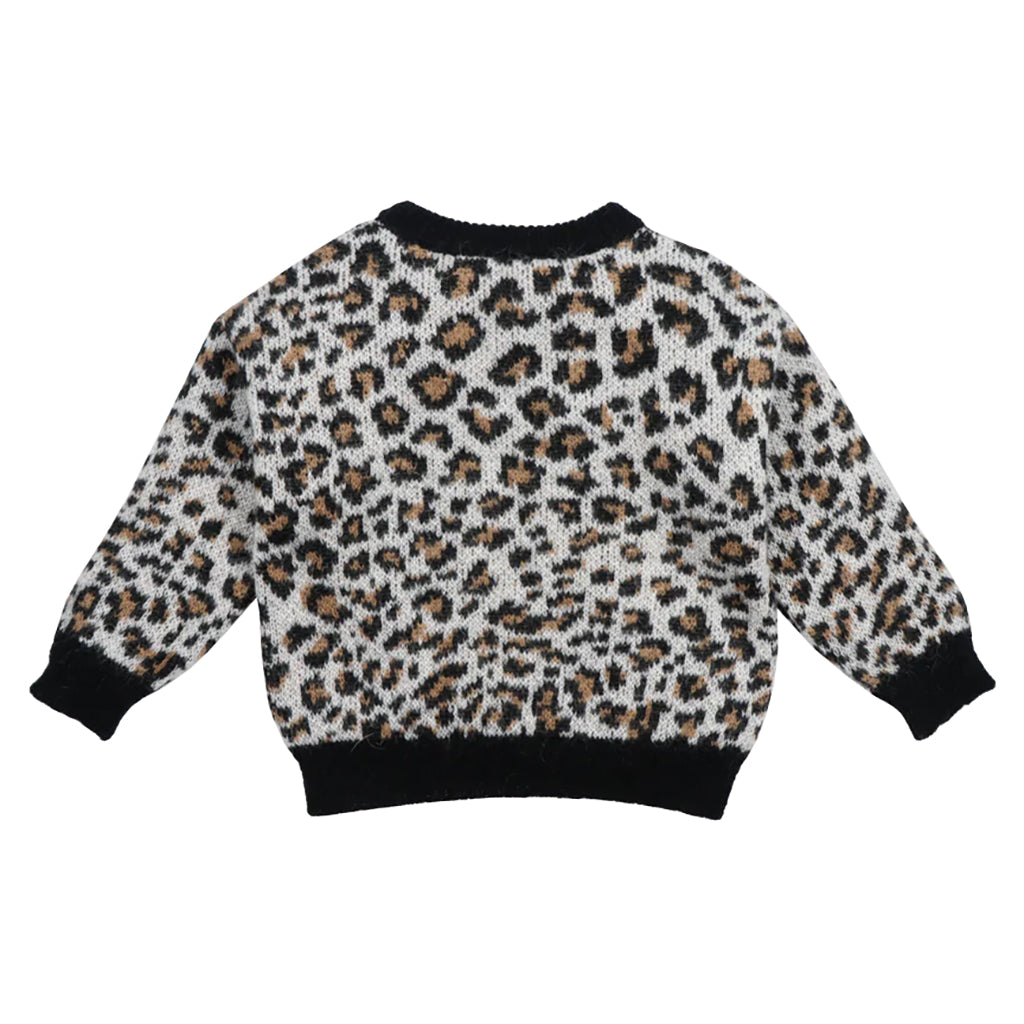 The New Society Child Nelia Sweater Black Animal Print