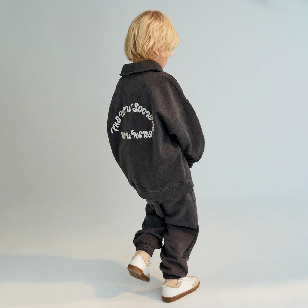 The New Society Child Nico Polo Sweatshirt Galactic Grey Melange