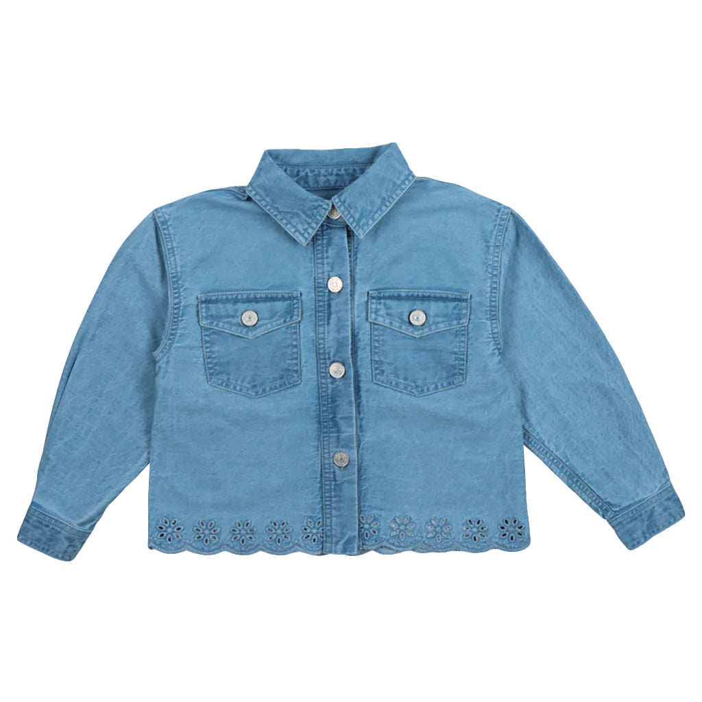 The New Society Child Niobe Jacket Mid Blue Denim