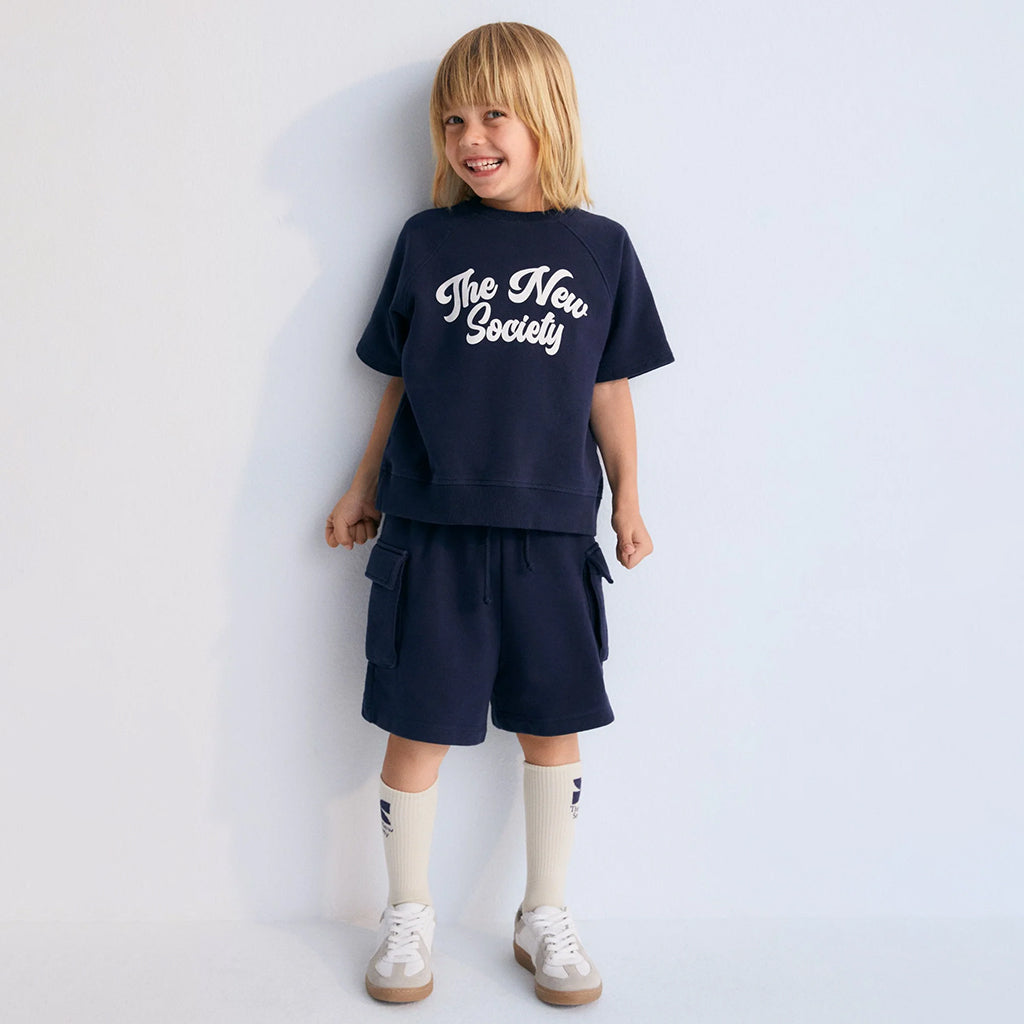 The New Society Child Pylos Bermuda Shorts Navy Blue