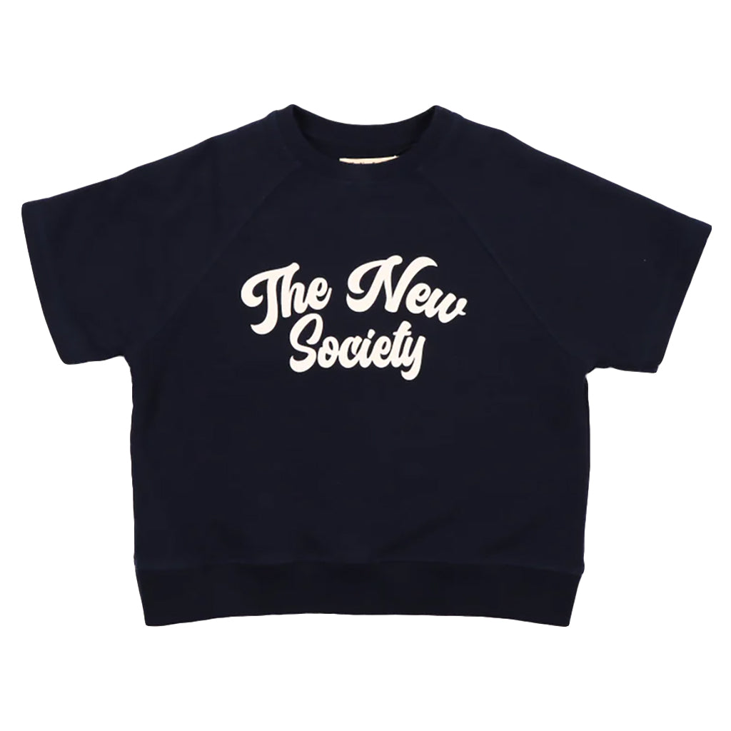 The New Society Child Pylos Short Sleeved Sweatshirt Navy Blue