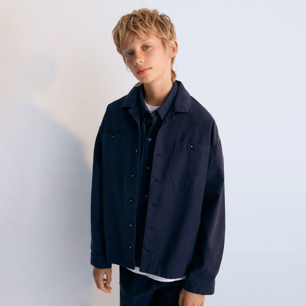 The New Society Child Rodas Overshirt Navy Blue