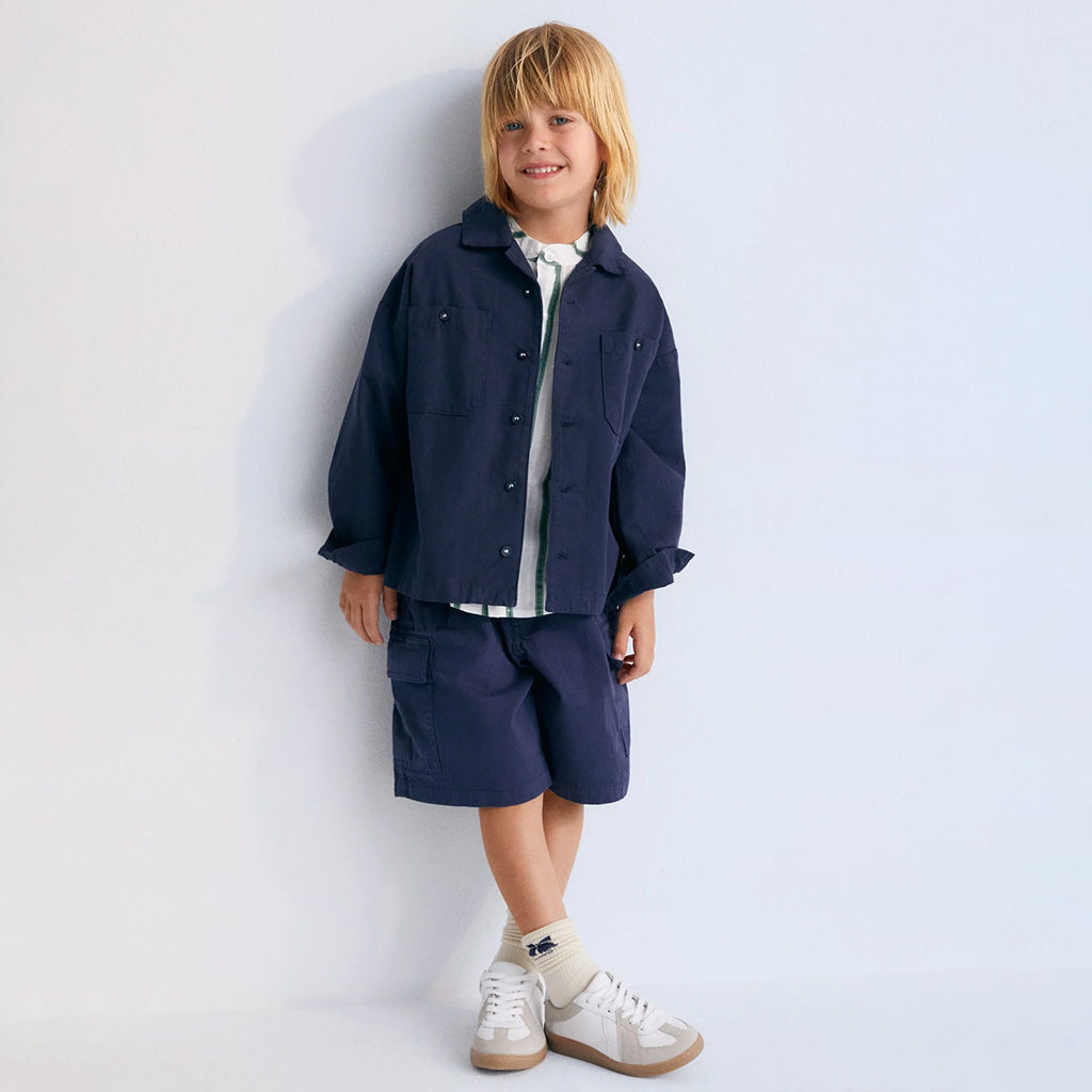The New Society Child Rodas Overshirt Navy Blue