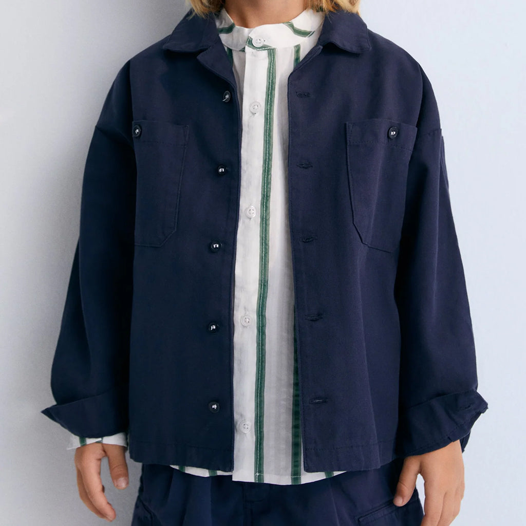The New Society Child Rodas Overshirt Navy Blue