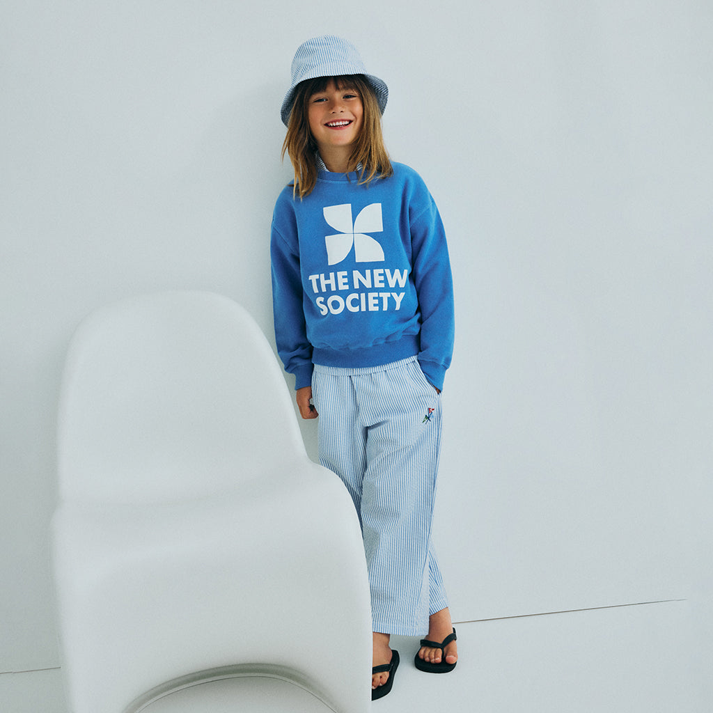 The New Society Child TNS Logo Sweatshirt Iris Whisper Blue