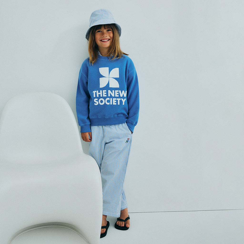 The New Society Child TNS Logo Sweatshirt Iris Whisper Blue