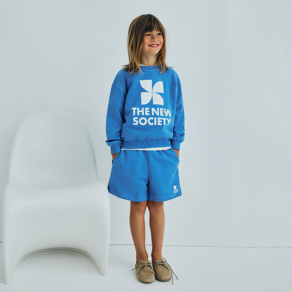 The New Society Child TNS Logo Sweatshirt Iris Whisper Blue