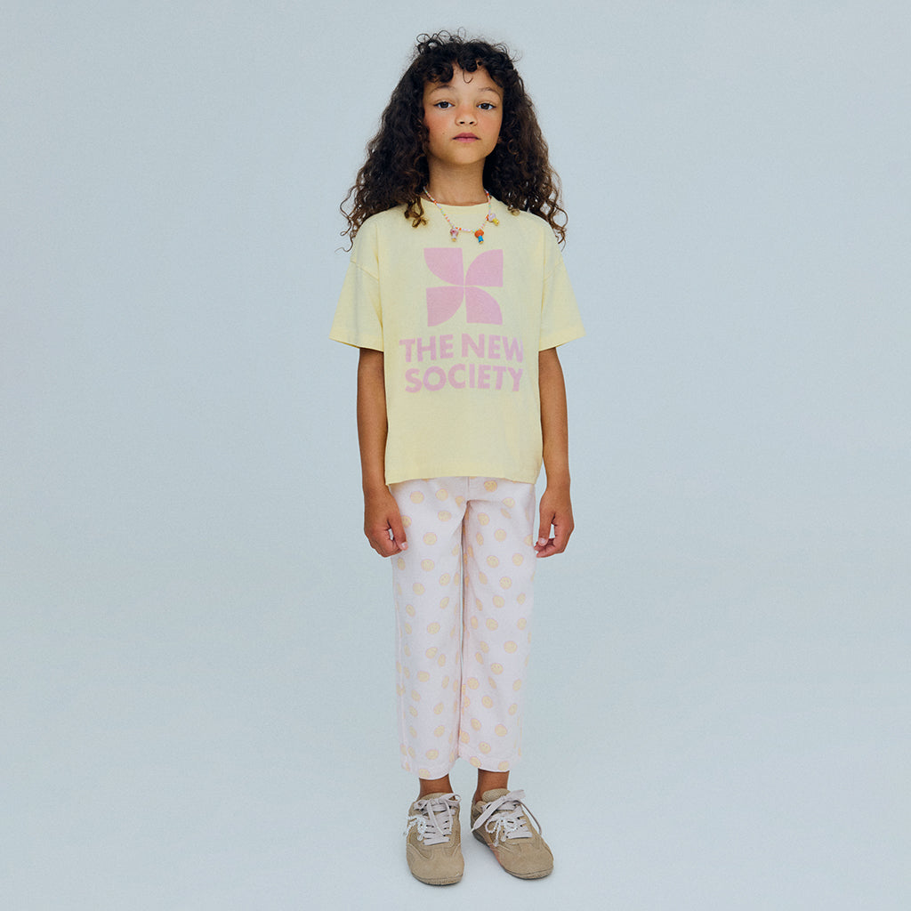 The New Society Child TNS Logo T-shirt Soft Lemon Yellow