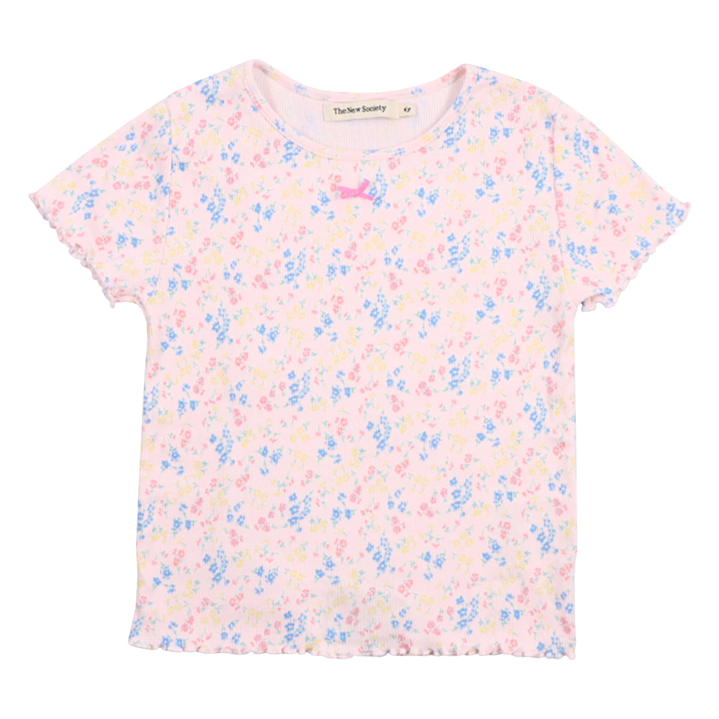 The New Society Child TNS Rib T-shirt Sabina Pink Floral Print