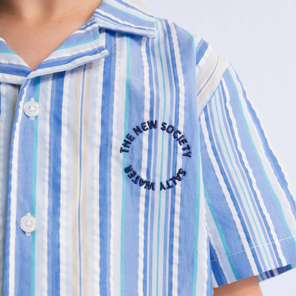 The New Society Child Tebas Shirt Powder Blue Stripes