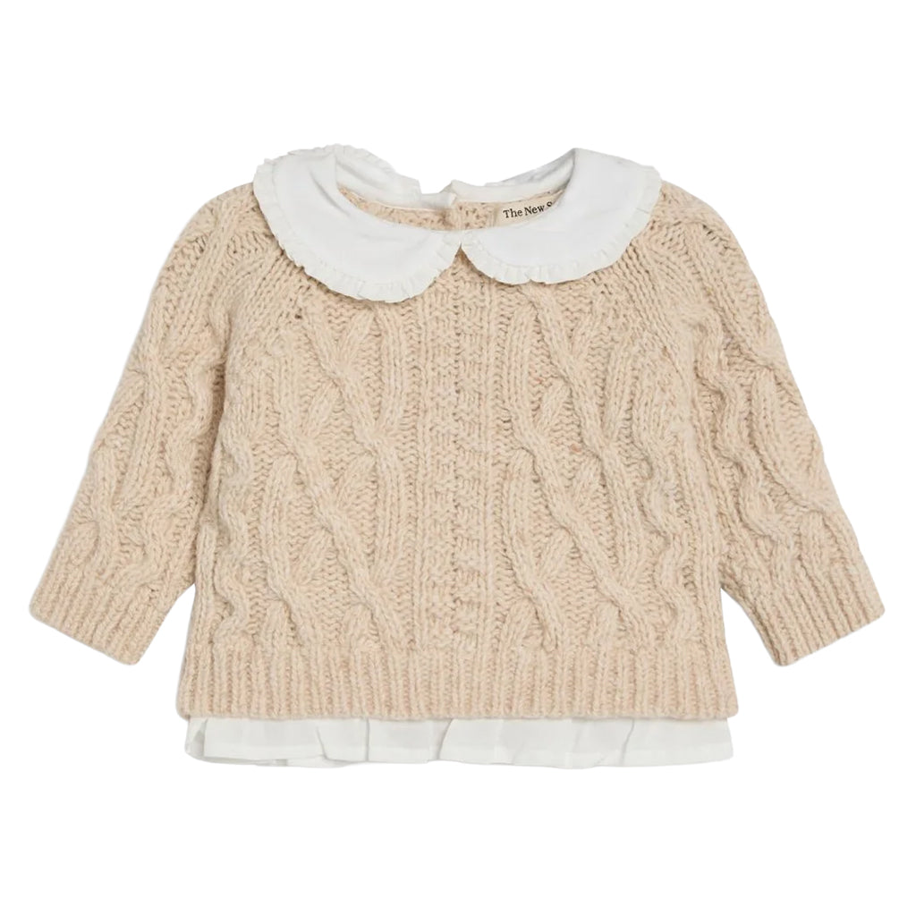 The New Society Baby Echo Sweater Whisper White