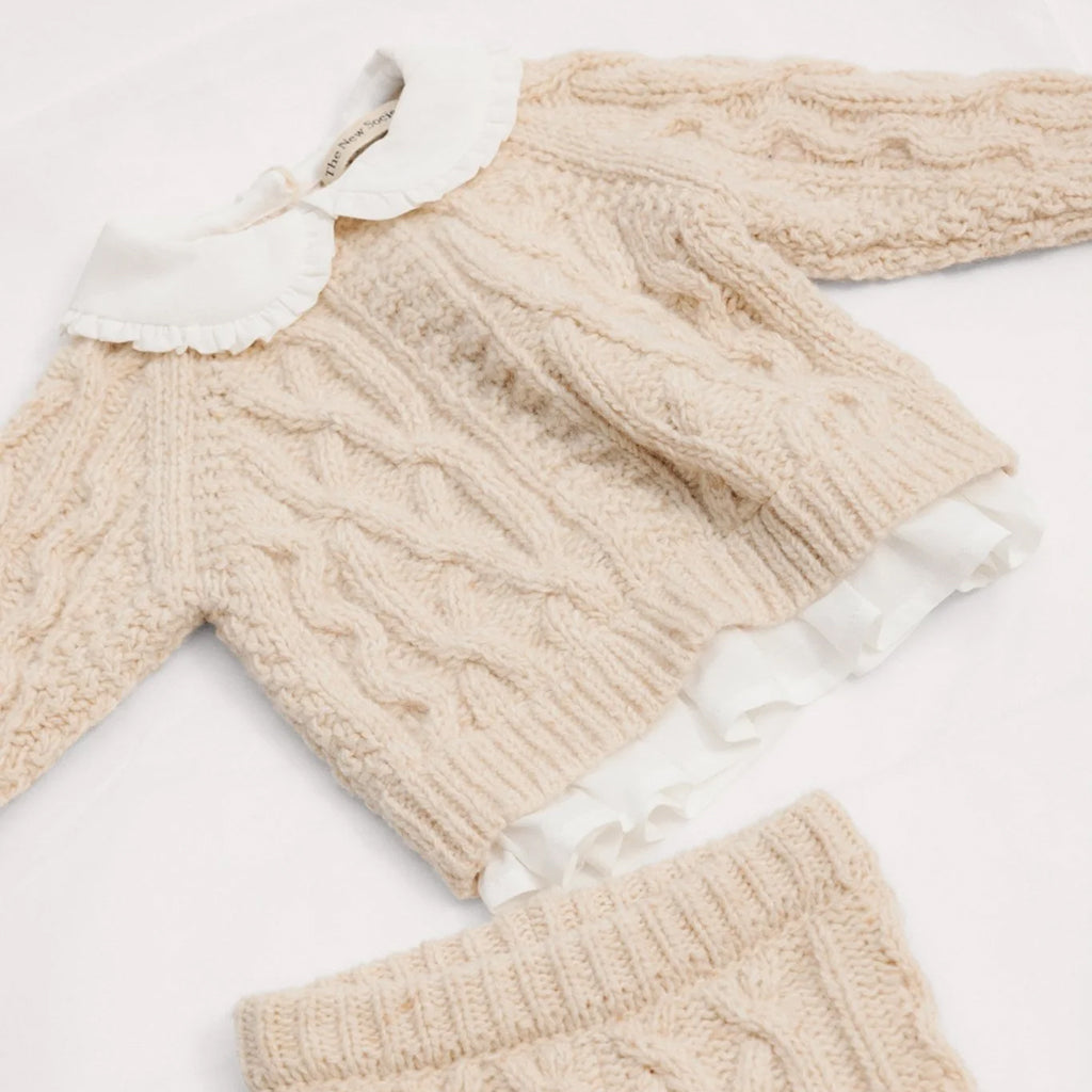The New Society Baby Echo Sweater Whisper White