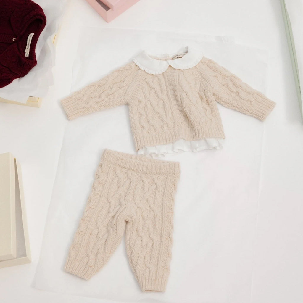 The New Society Baby Echo Sweater Whisper White