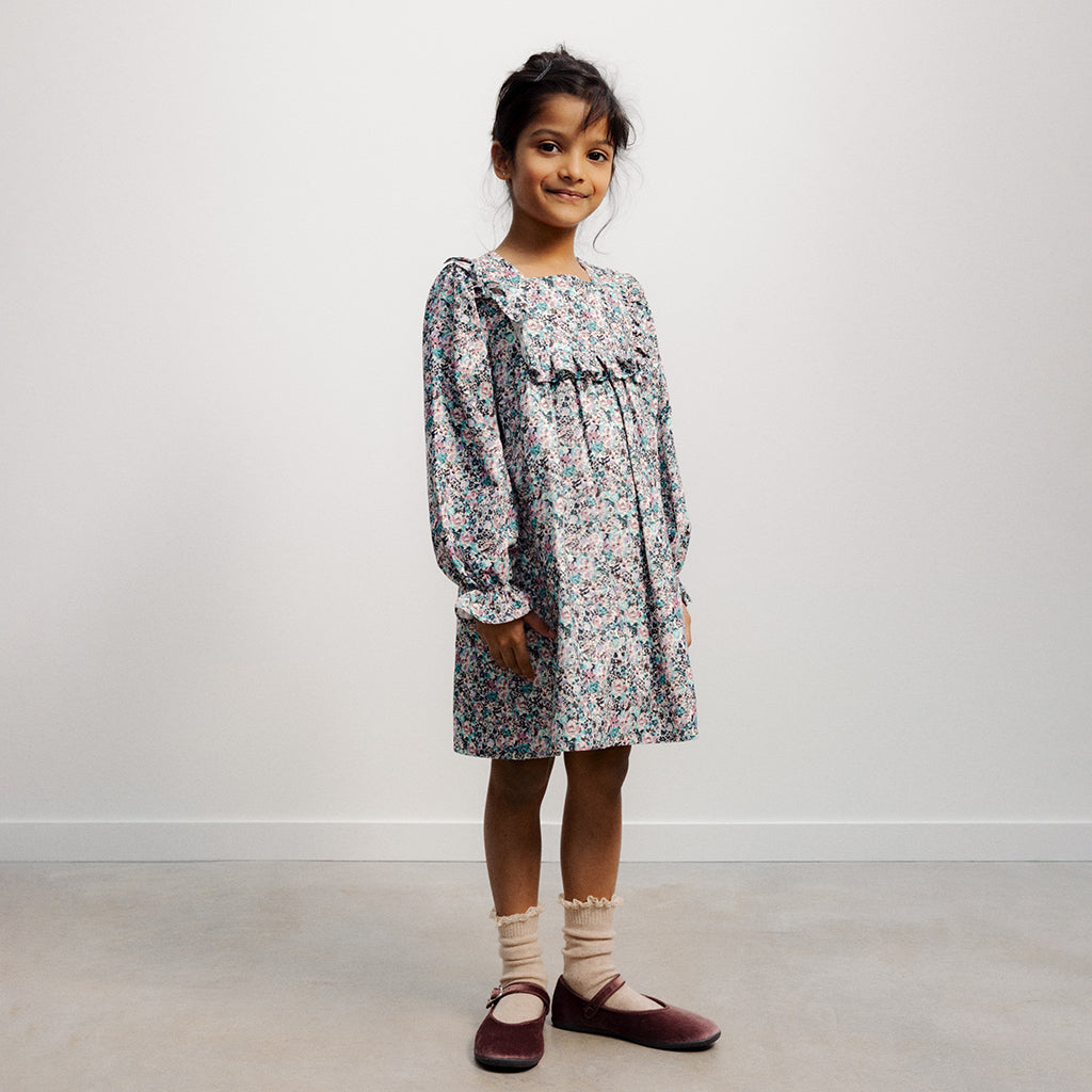 The New Society Child Ashby Dress Blue Floral Print