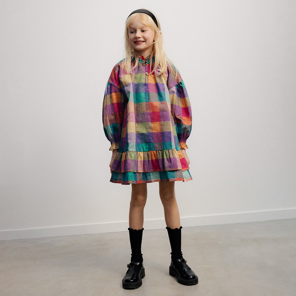 The New Society Child Isbby Dress Multicolour Checks