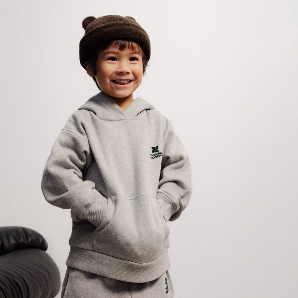 The New Society Child TNS Logo Sweatshirt Mid Grey Melange