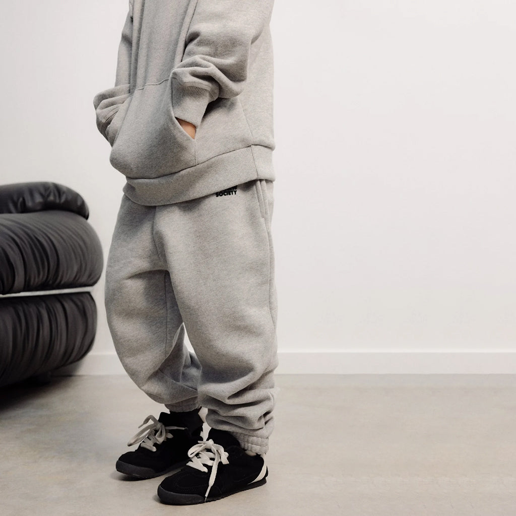 The New Society Child TNS Logo Sweatpants Mid Grey Melange
