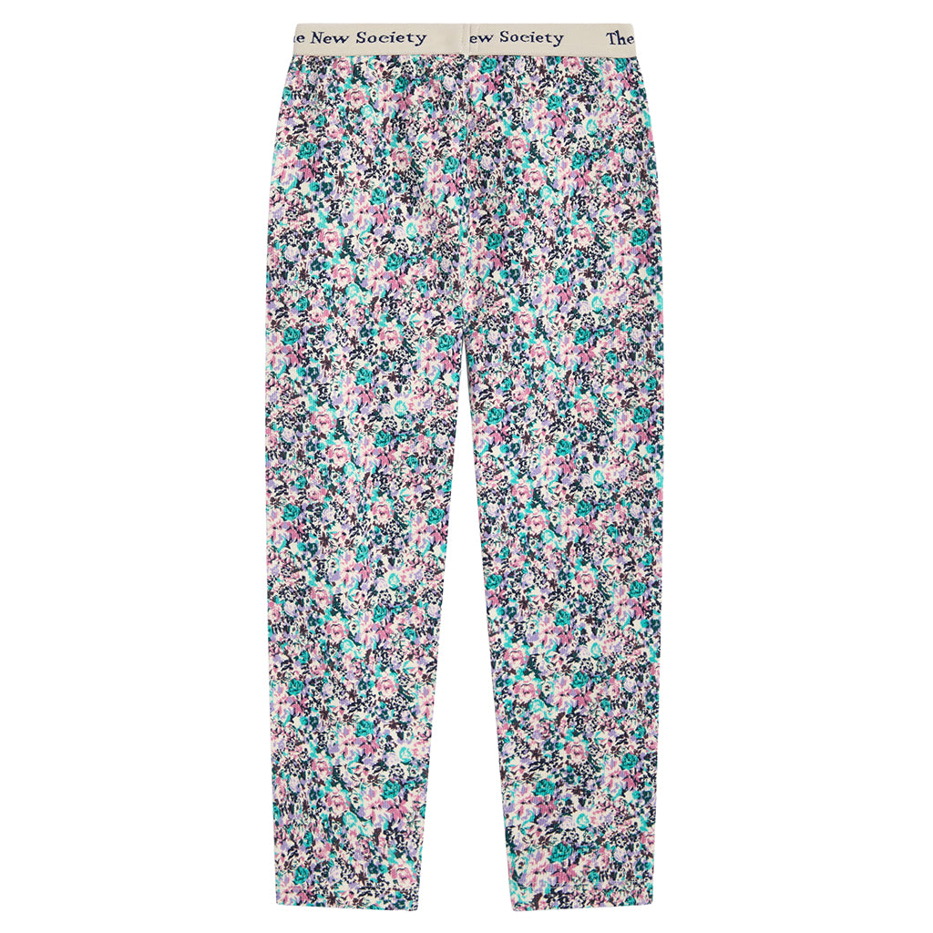 The New Society Child TNS Rib Leggings Ashby Blue Floral Print