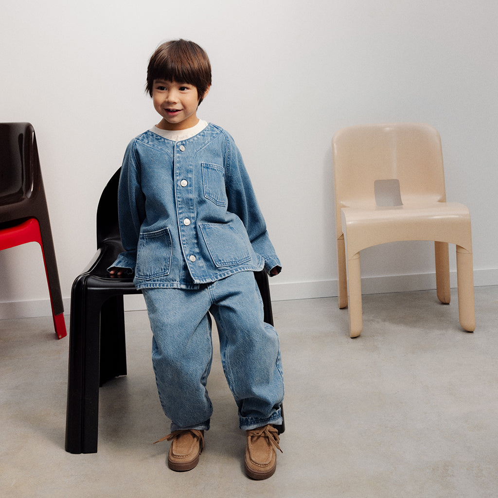 The New Society Child Ridge Shirt Mid Blue Denim