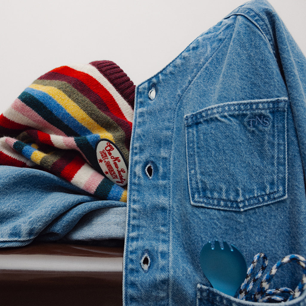 The New Society Child Ridge Shirt Mid Blue Denim
