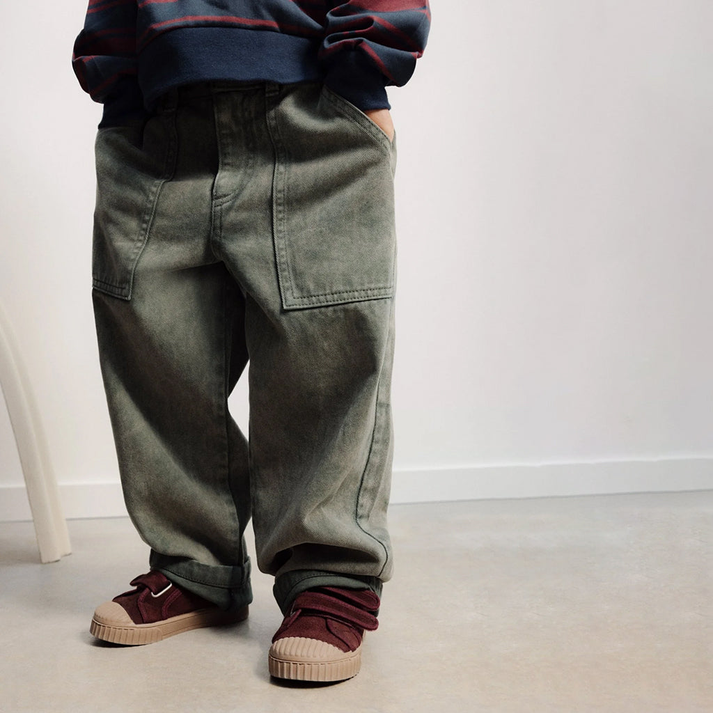The New Society Child Baggy Pants Tea Leaf Green