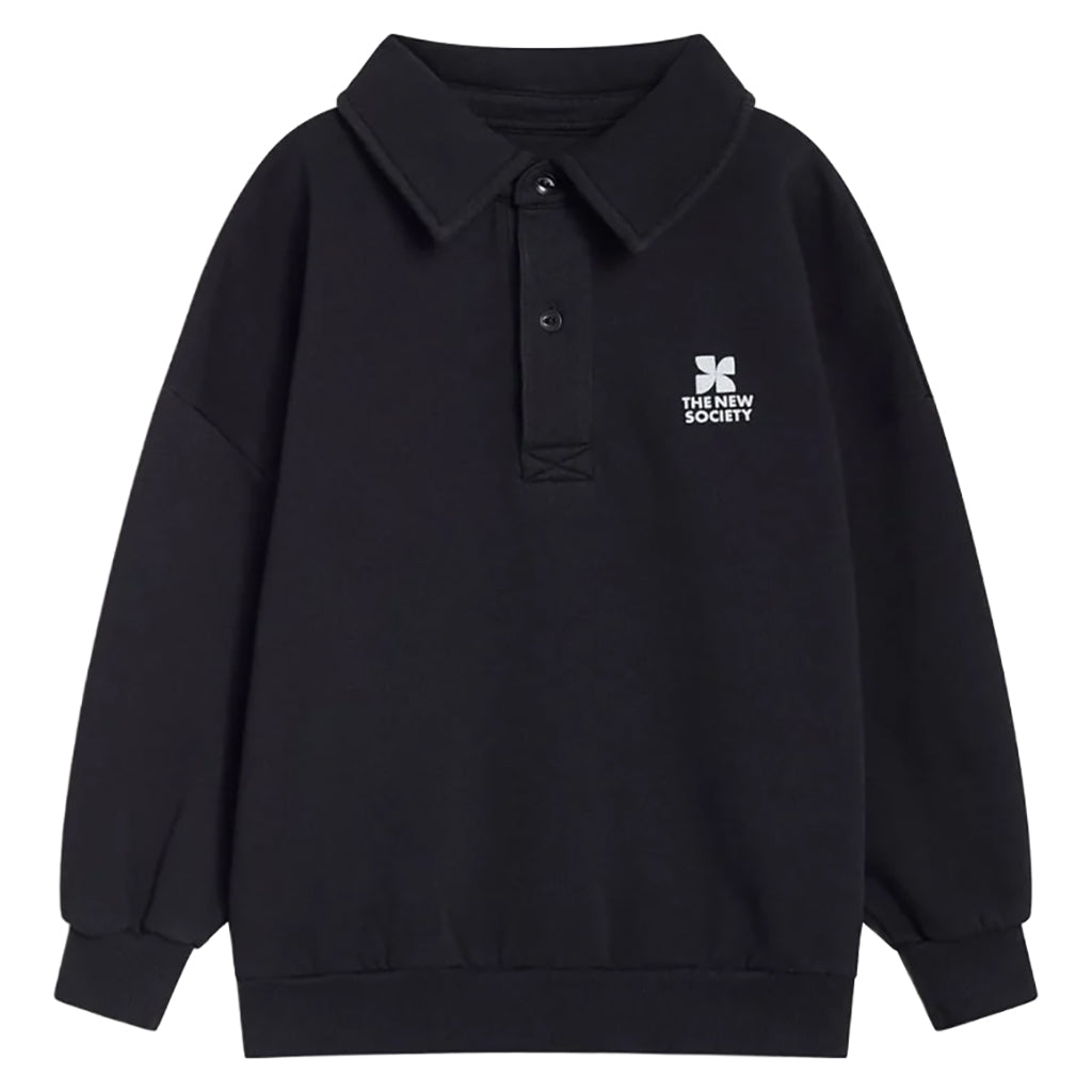 The New Society Child TNS Logo Polo Sweatshirt Forged Iron Grey