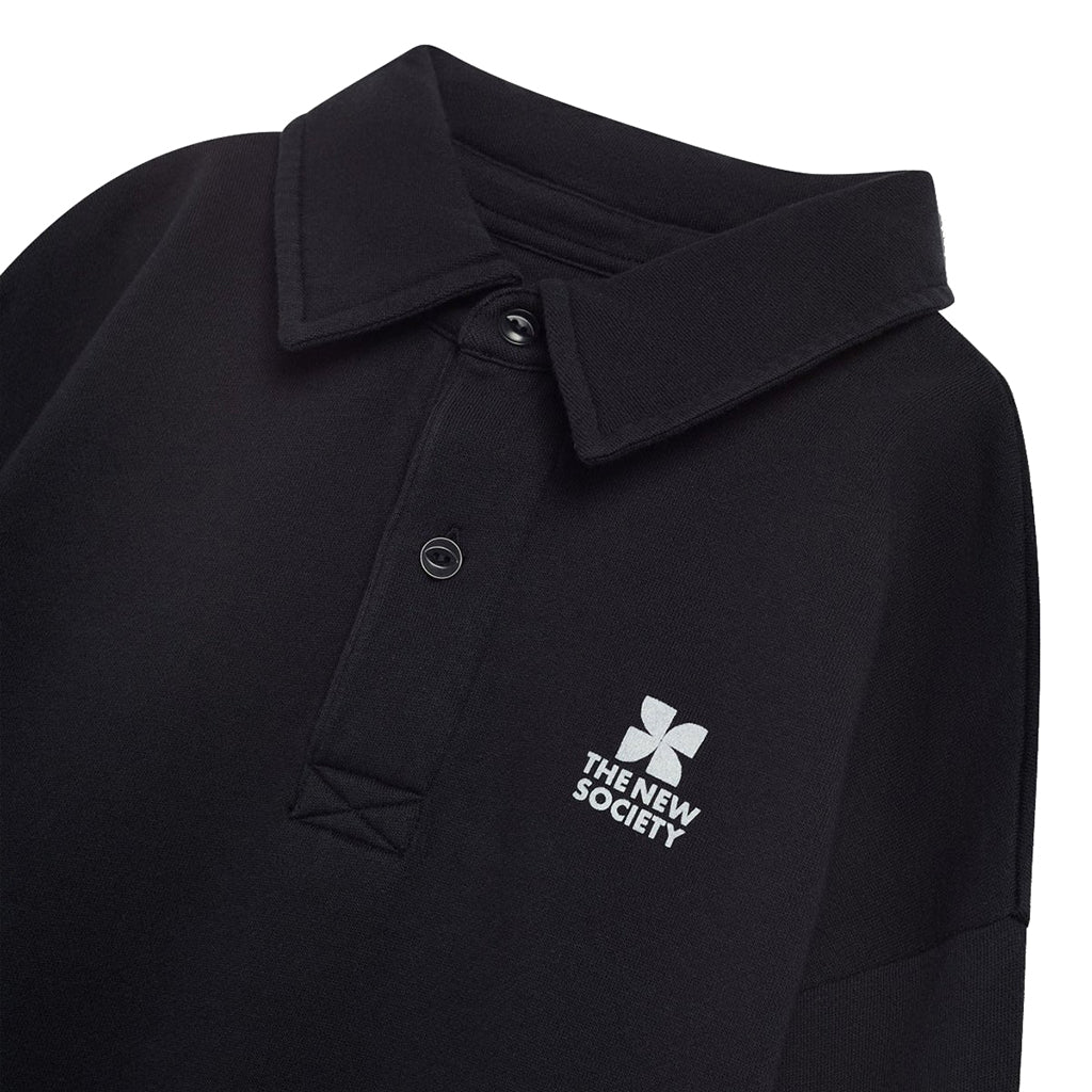 The New Society Child TNS Logo Polo Sweatshirt Forged Iron Grey