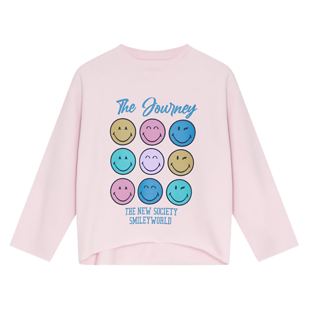 The New Society Child Smiley Sweatshirt Light Lilac Pink